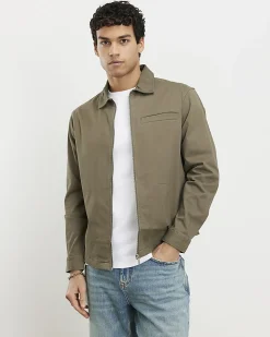 Khaki Regular Fit Classic Overshirt