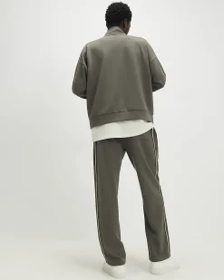 Khaki Regular Fit Monogram Taped Joggers