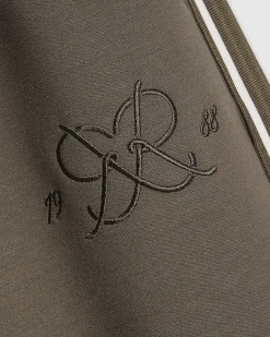 Khaki Regular Fit Monogram Taped Joggers