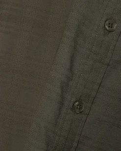 Khaki Regular Fit Textured Cross Hatch Shirt