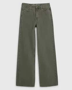 Khaki Relaxed Straight Jeans