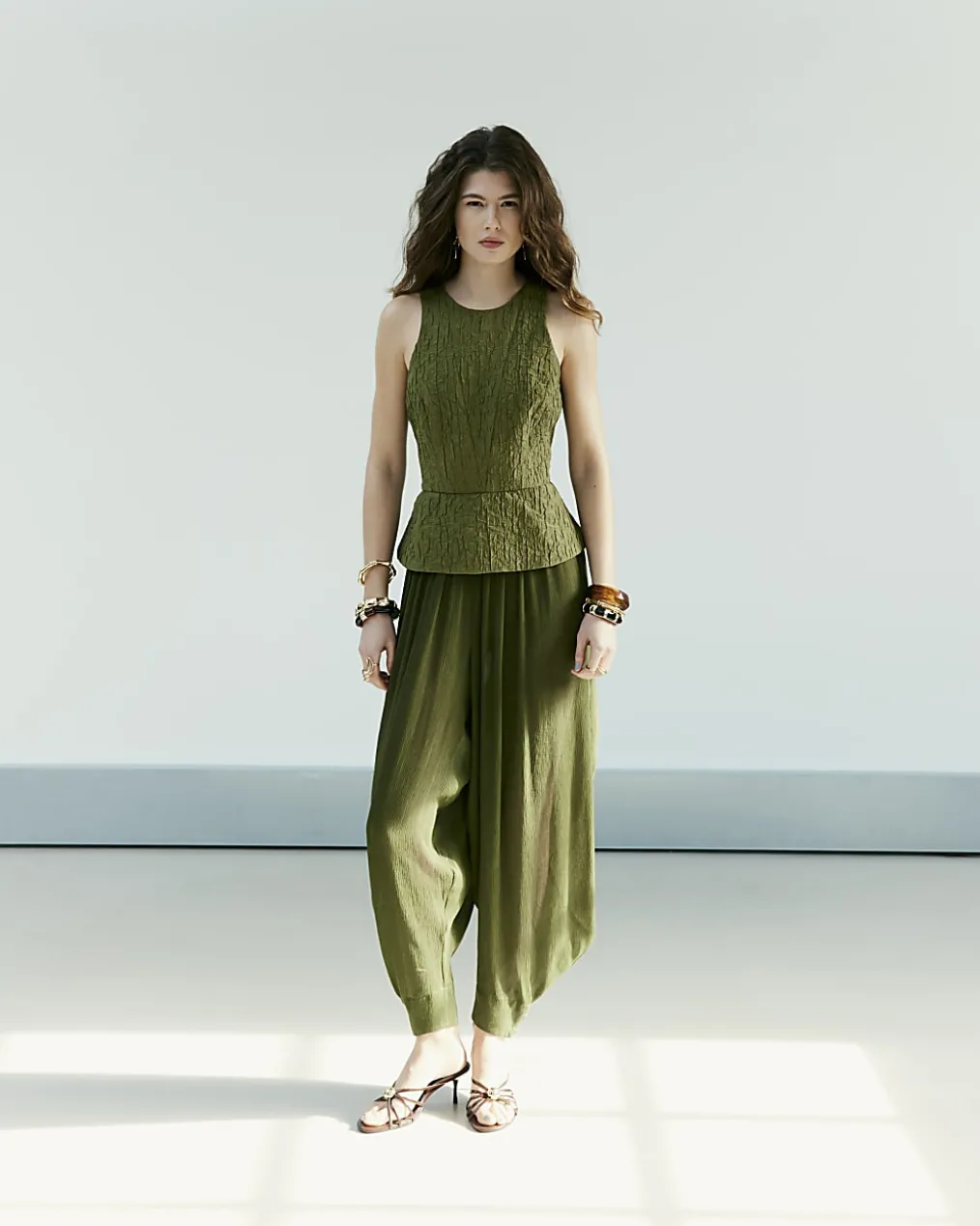 Khaki RI Studio Hybrid Hareem Jumpsuit