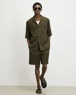 Khaki RI Studio Pleated Shorts