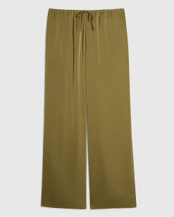 Khaki Satin Trousers