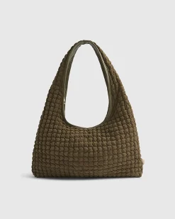 Khaki Scrunch Slouch Shoulder Bag
