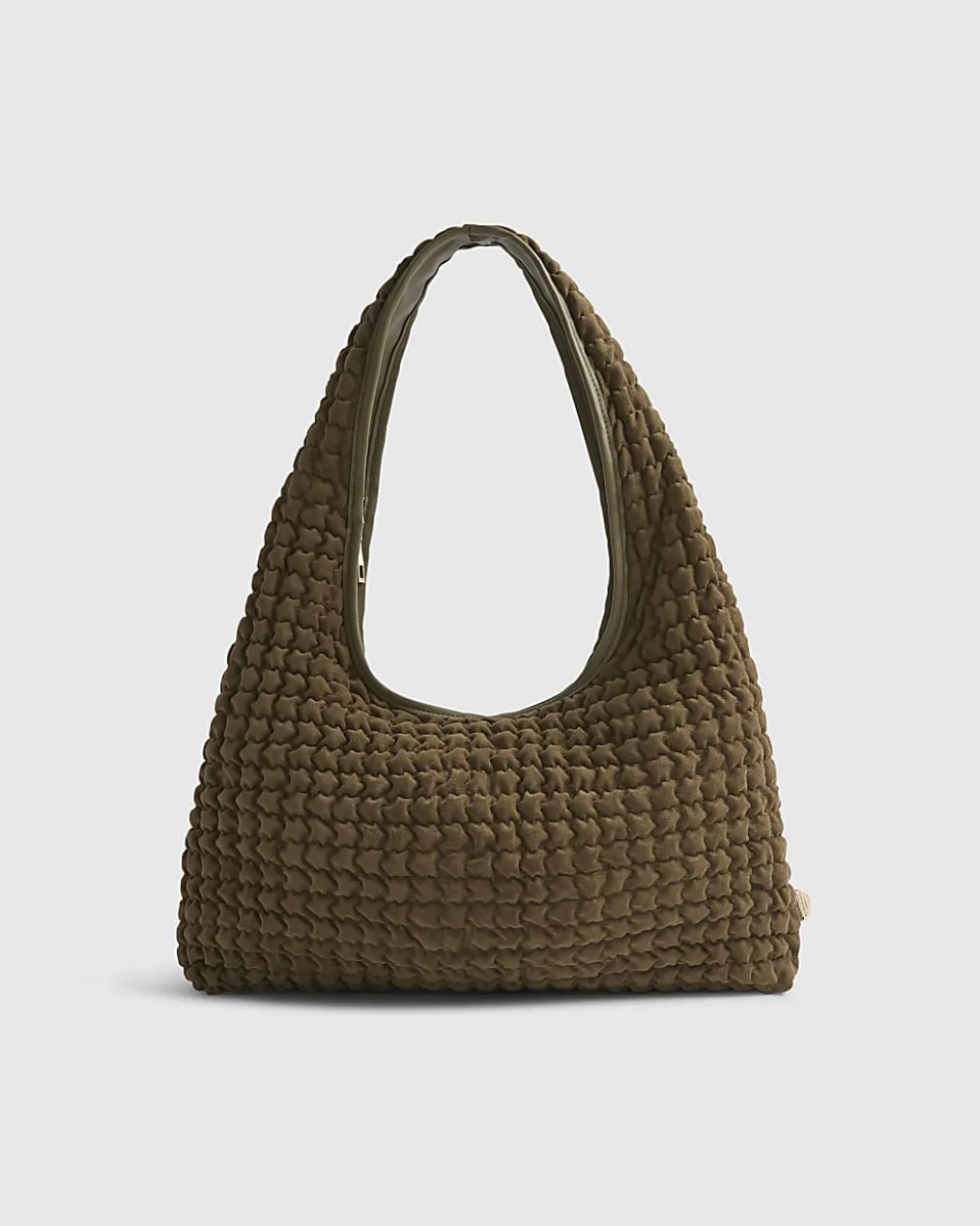 Khaki Scrunch Slouch Shoulder Bag