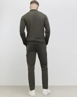 Khaki Skinny Fit Stretch Cargo Trousers