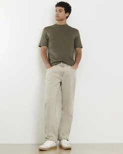 Khaki Slim Fit Cotton Midweight T-Shirt