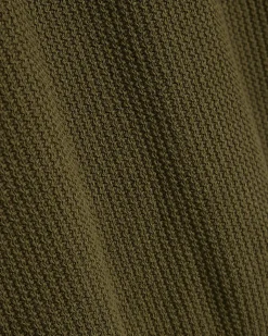 Khaki Slim Fit Cotton Waffle Knitted T-Shirt