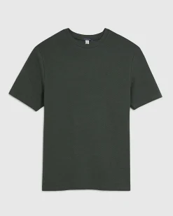Khaki Slim Fit Textured Cotton T-Shirt