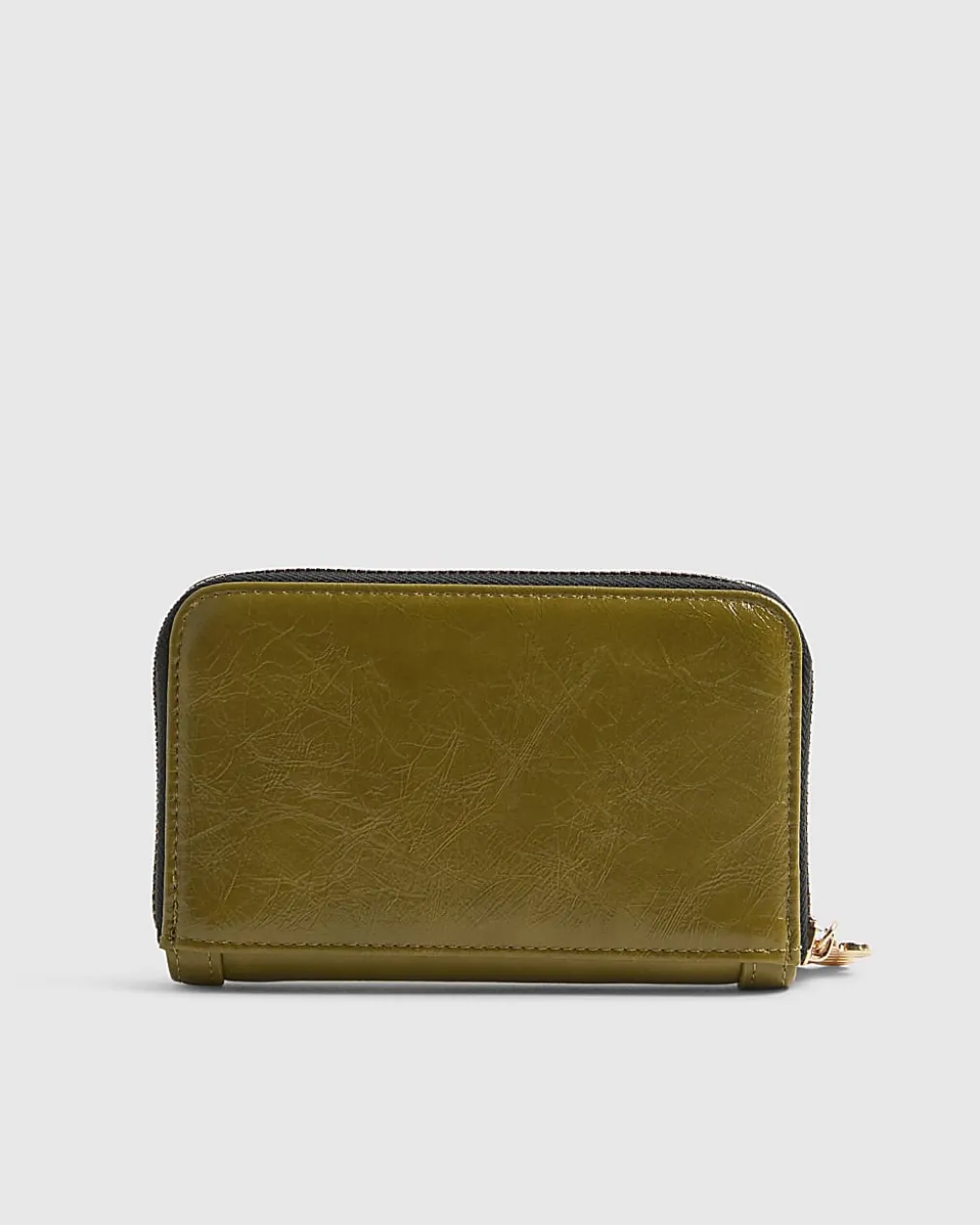Khaki Tab Front Medium Purse