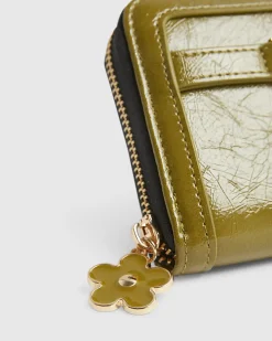Khaki Tab Front Medium Purse
