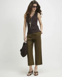 Khaki Tailored Culottes