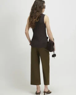 Khaki Tailored Culottes