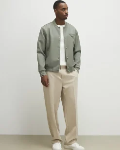 Khaki Twill Bomber Jacket