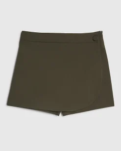 Khaki Wrap Mini Skort