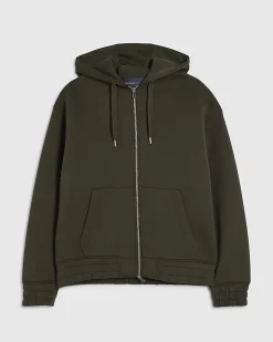 Khaki Zip Through Premium Hoodie