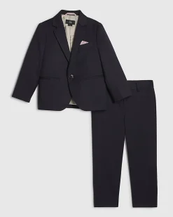 Mini Boys Navy Tailored Suit Jacket Set