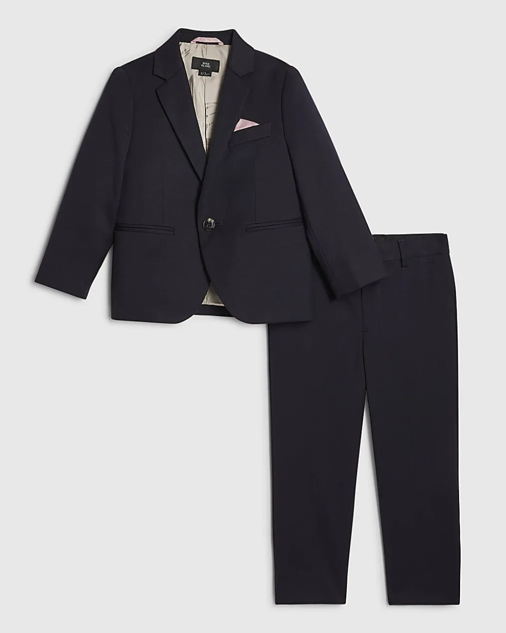 Mini Boys Navy Tailored Suit Jacket Set