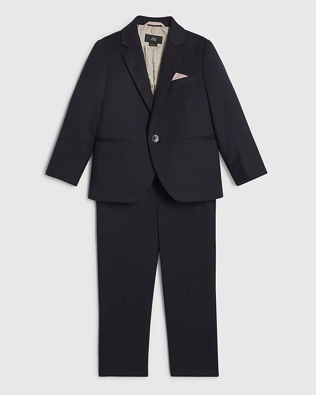 Mini Boys Navy Tailored Suit Jacket Set