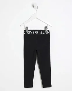 Mini Girls Black RI Waistband Leggings