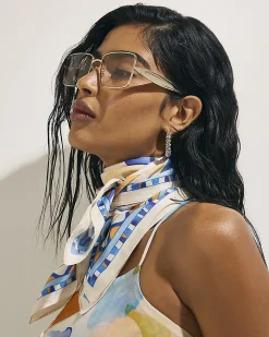 Multi Colour abstract print scarf