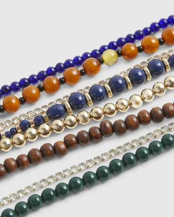 Multi Colour Beaded Multirow Necklace