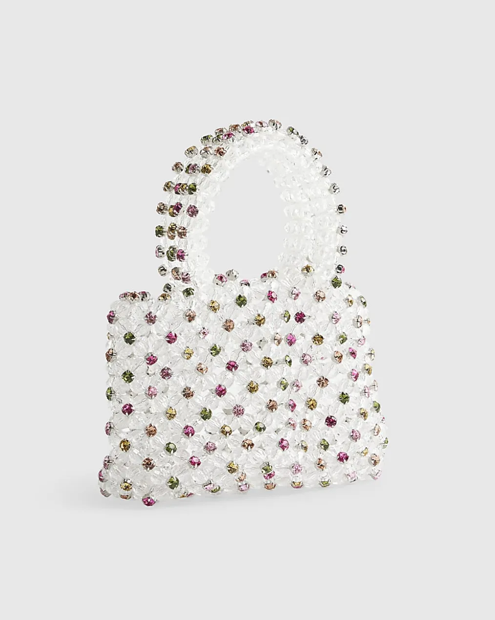 Multi Colour Diamante Beaded Clutch Bag