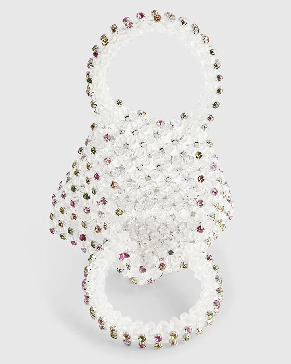 Multi Colour Diamante Beaded Clutch Bag