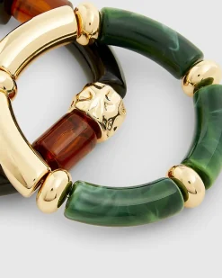Multi Colour resin 2 pack stretch bangles