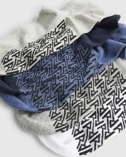 Multi Colour Rib Monogram Pack Of 5 Socks