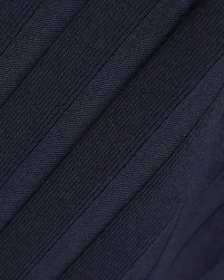 Navy Cotton Blend Ribbed Tank Top