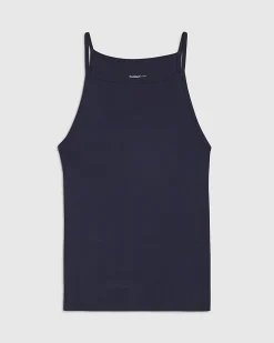 Navy Cotton Blend Tank Top