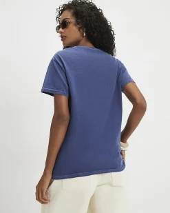 Navy Cotton New York Badge T-Shirt