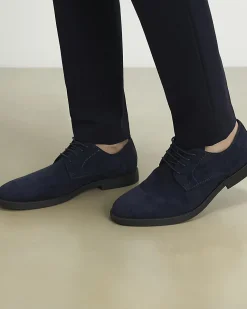 Navy Faux Suede Derby Shoes