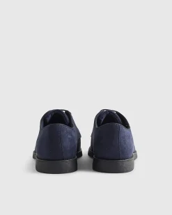Navy Faux Suede Derby Shoes