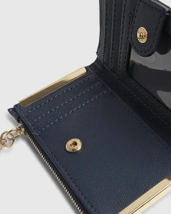 Navy Heart Quilted Mini Purse