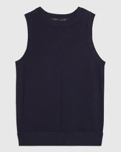 Navy Knitted Vest Top