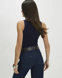 Navy Knitted Vest Top