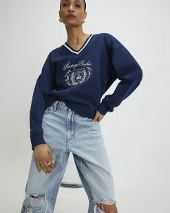 Navy Long Sleeve Heritage Crest Sweatshirt