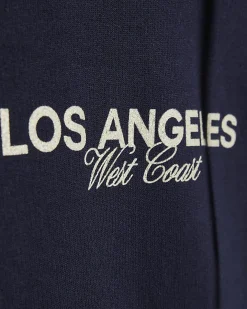Navy Los Angeles Back Print Hoodie
