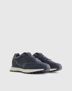 Navy Mesh Runner Trainers