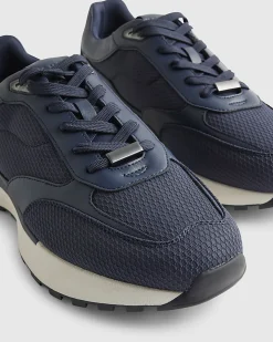 Navy Mesh Runner Trainers