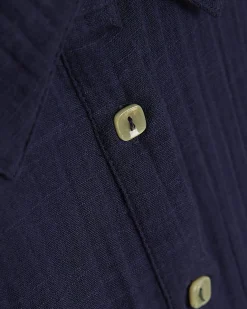 Navy Mini Belted Shirt Dress