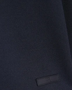 Navy Muscle Fit Stretch Pique Smart Shirt