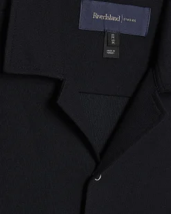 Navy Muscle Fit Stretch Revere Shirt