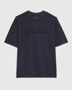 Navy Oversized Cotton Ame Saint Pique T-Shirt