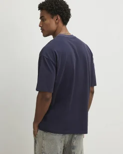 Navy Oversized Cotton Ame Saint Pique T-Shirt