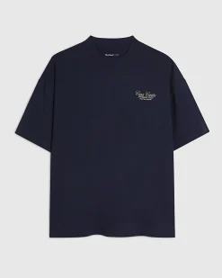 Navy Oversized Cotton Casa Carta T-Shirt