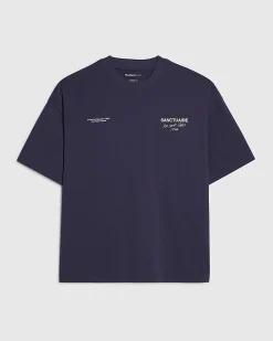 Navy Oversized Cotton Sanctuaire T-Shirt
